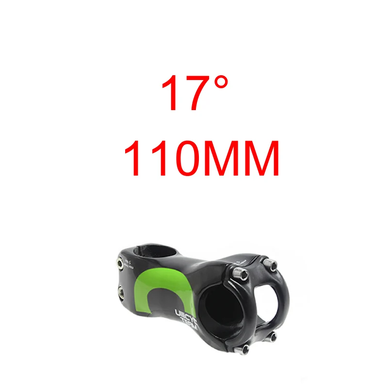 Green 17Degree 110mm Ullicyc блеск для губ 17 градусов полностью из углеродного волокна, велосипедный вынос руля дорога/MTB углеродная стойка вынос руля велосипеда Запчасти угол 17 70/80/90/100/110 мм - Цвет: Green 17Degree 110mm