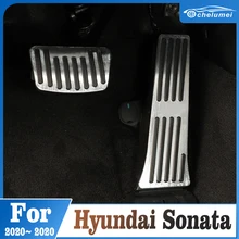 

Aluminum Accelerator Gas Pedal Brake Pedal Non-Drilling Cover Footrest Pad For Hyundai Sonata 10th 2020 Interior Accessories