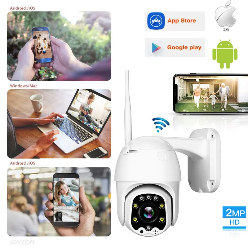 IP камера JOYZON 1080P HD Wi Fi PTZ 2 МП 4 кратный зум|Камеры видеонаблюдения| |