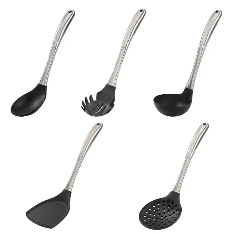 Silicone Cookware Spatula Colander Cooking Environmental Protection and
Antimicrobial Utensils with Stainless Steel Handle