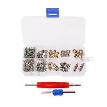 100 шт./кор. вентиляции и кондиционирования R134A/R12 A/C воздуха Schrader(Шрадер) золотник и инструмент для удаления комплект 1/" 5/16" MU8669