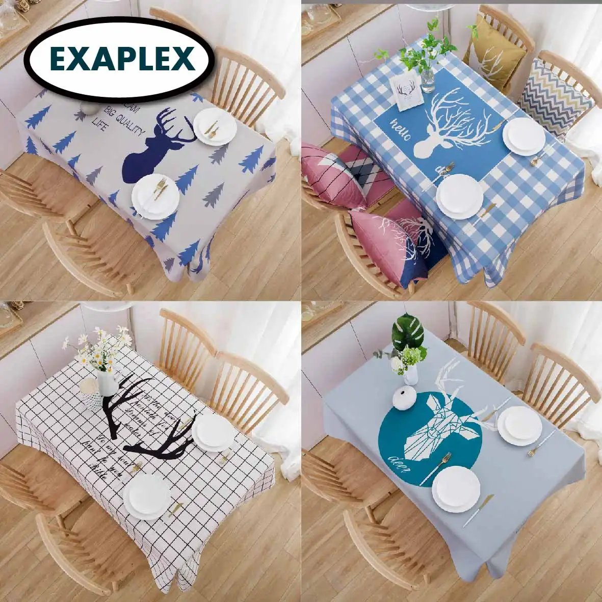 

Nordic Palm Leaves Plant Printed Tablecloth Waterproof Tablecloth Linen Polyester Rectangular Dining Table Cloth Decor Textile