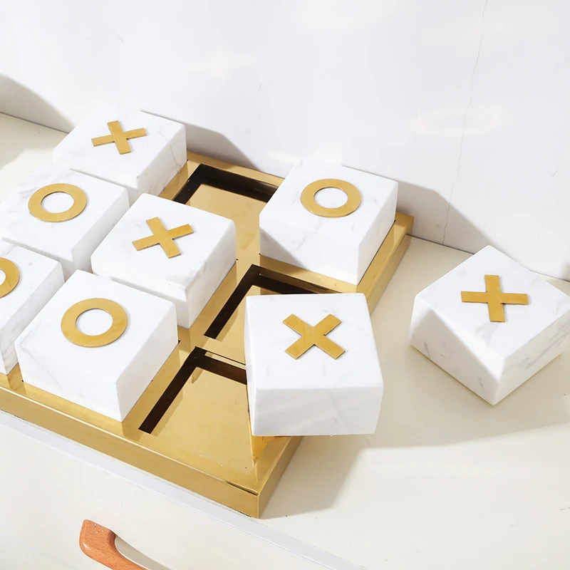 

Luxurious Gold O X Letter Chessman Marble Art Home Decor Furnishings Room Hotel Office Desktop Creative Birdthday Wedding Gifts