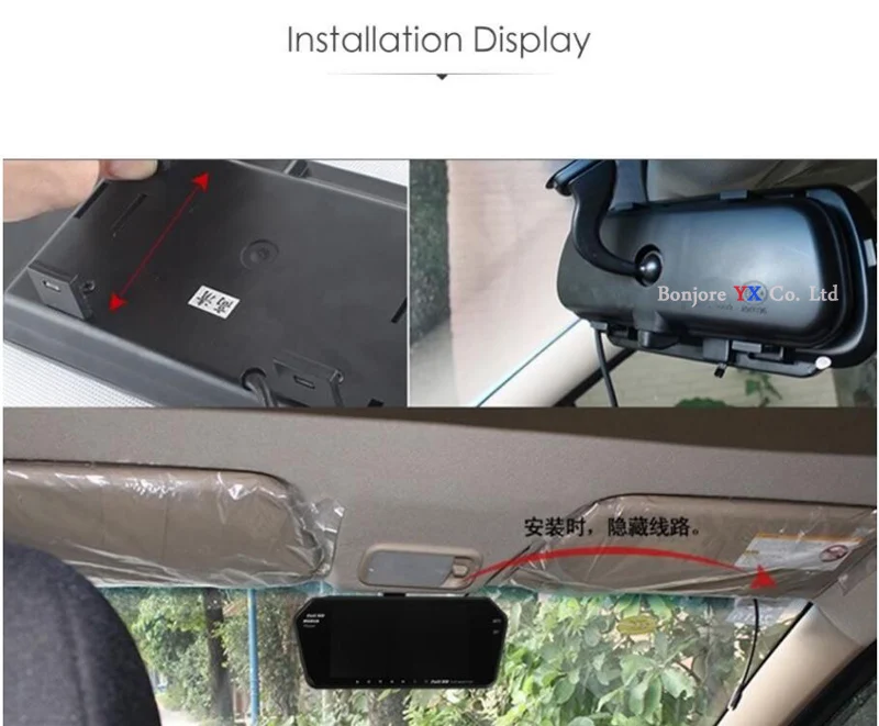 Koorinwoo беспроводной комплект авто парковка 7 ''дисплей TFT ЖК-монитор зеркало Bluetooth MP5 FM CCD заднего вида камера