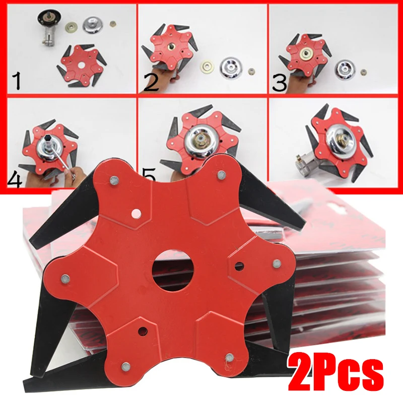 2x6 стальные лезвия для бритвы газонокосилка трав Пожиратель триммер головка