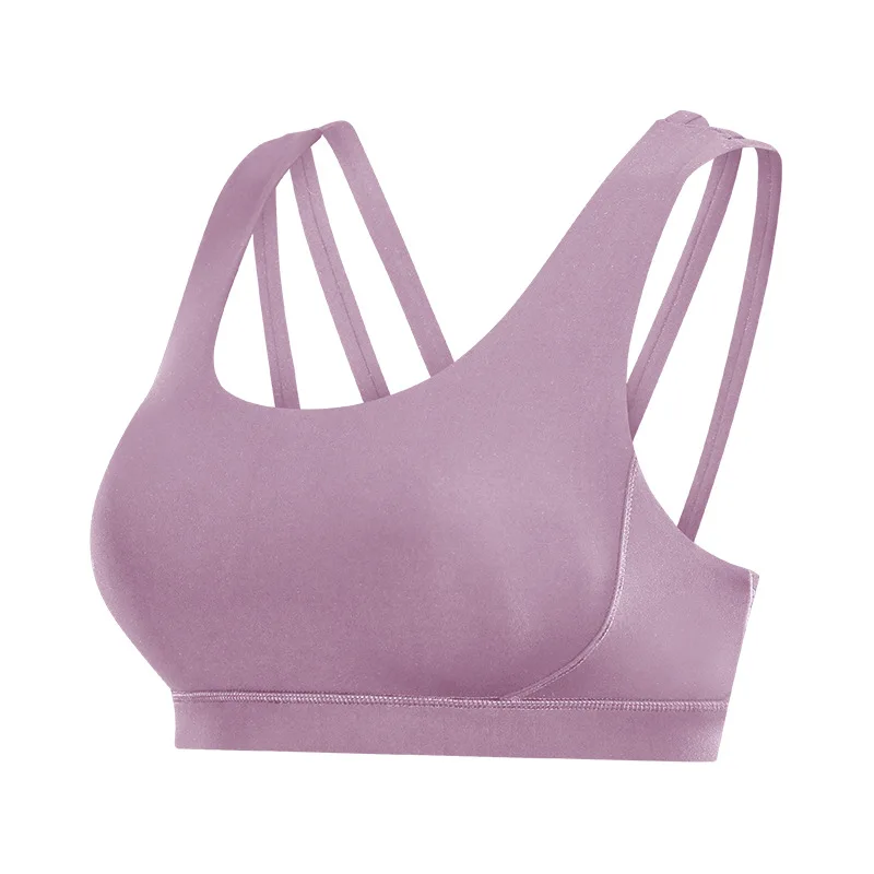 Розовый Smooth Sweat-wicking Free To Be Moved Sports Bra for Women Gym Four-way Stretch With a Cool Yoga Bras Push up Fitness Bra Top - Цвет: Розовый