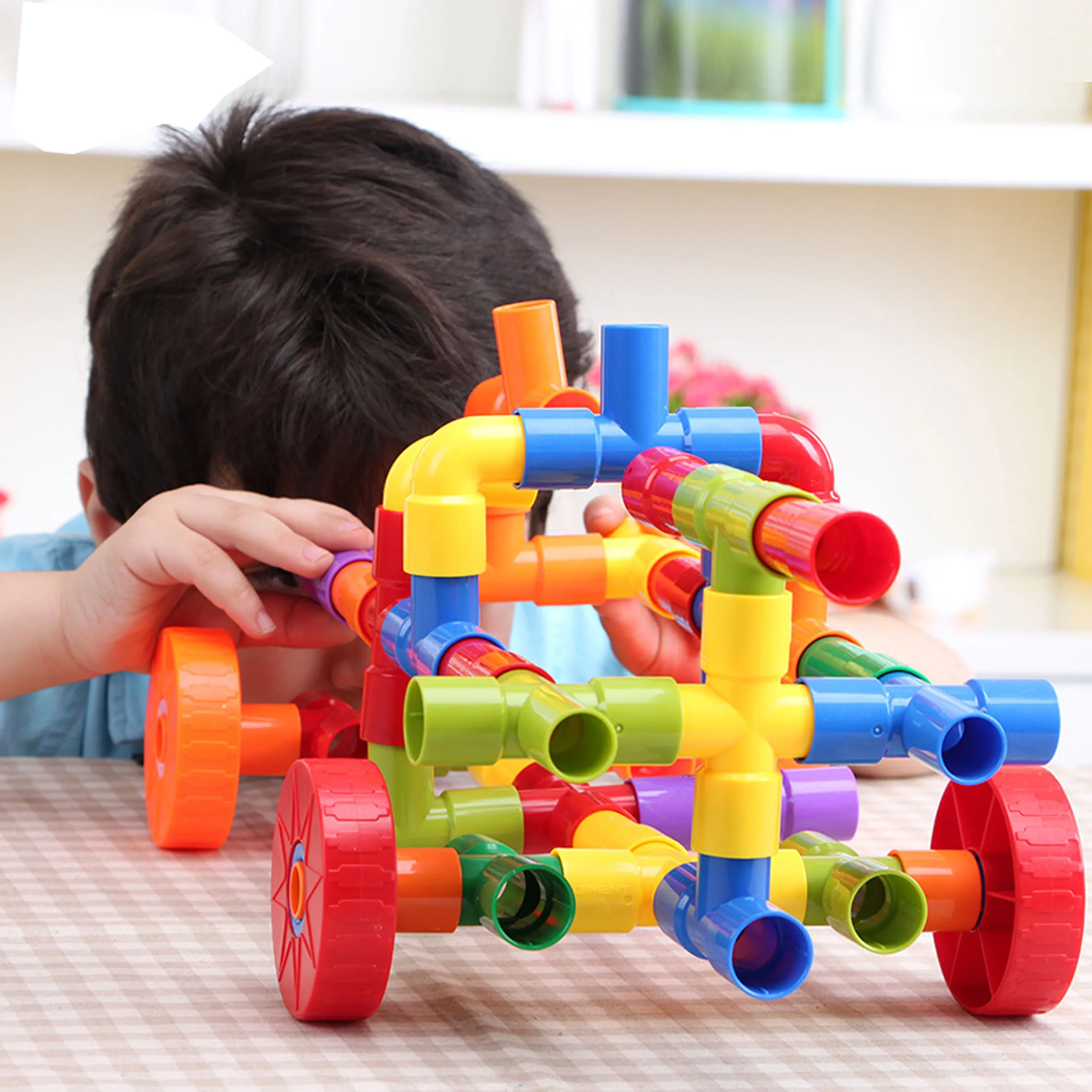 1box 72 pcs water pipeplug match building blocks magical kids construction block toys for christmas gift
