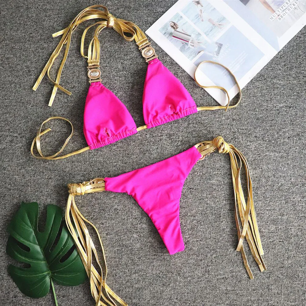 Женский купальник бикини пляжная одежда высокая талия сексуальный черный на