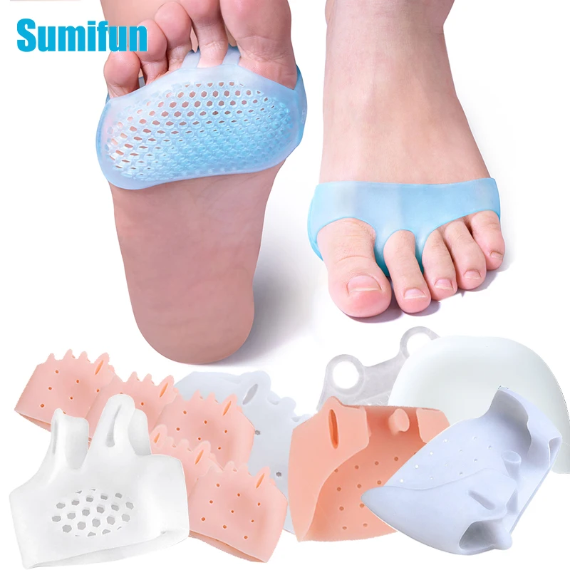 2pcs Sofe Breathable Forefoot Pad Silicone Ball of Foot Cushion For