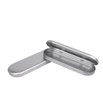 

1pc Flip Metal Pen Pencil Case Rectangular Empty Storage Box for Pill Money Coin Candy Key Makeup Cosmetic Organizer Container