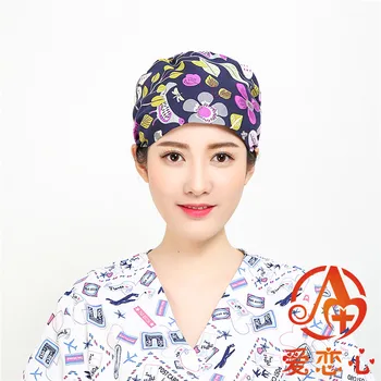 

Fancy Printing Hospital Surgical Cap Women Men Design Nurse Caps Uniform Adjustable Cotton Doctor Medical Caps New Hot-A