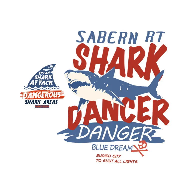 

Shark Patches Iron on Transfer Patches for Clothing Shark Letter Badge Heat Transfer Sticker on Clothes for T-shirt DIY Applique