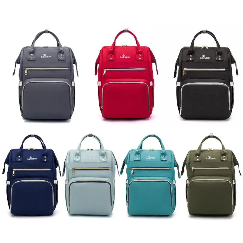 

LEQUEEN Nappy Backpack Bag Mummy Large Capacity Bag Mom Baby Multi-function Waterproof Outdoor Travel Diaper Bags For Baby Care