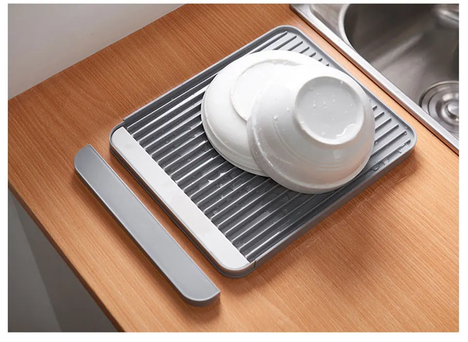 Non-slip Diatom Mud Cup Drain Tray Dish Rack Cup Drain Tray Versatile Household Tableware Plastic Fruit Storage Tray Holde
