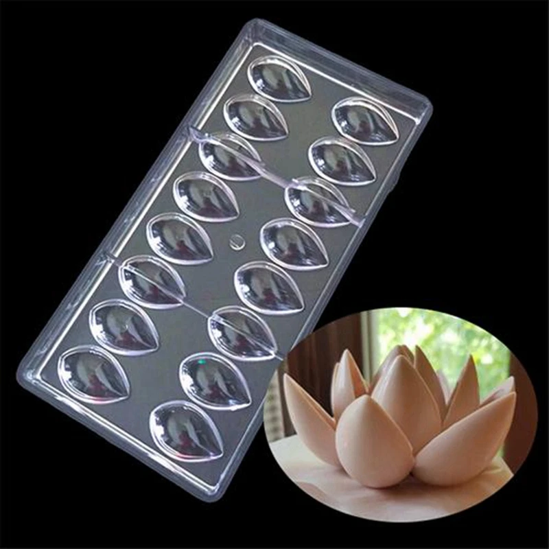 Chocolate Mold Lotus Shape Drop Water Bakeware PC Transparent Candy Making Pastry Tool Mold6