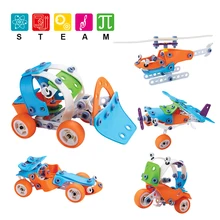 Creative Car Building Blocks DIY Helicopter Moto Model Plastic Puzzle Brick Blocks Educational Toys For Boy Kids Gifts