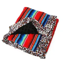 Образец, леопардовое покрывало с монограммой и рюшами, детское одеяло, шаль с несколькими узорами, DOM1091310