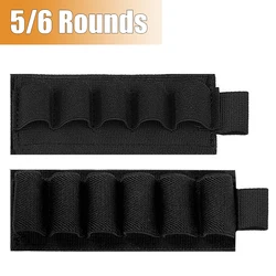 5/6 rodadas titular escudo tático bala bolsa shotgun buttstock escudo titular 12/20ga munição bolsa calibre para tiro airsoft