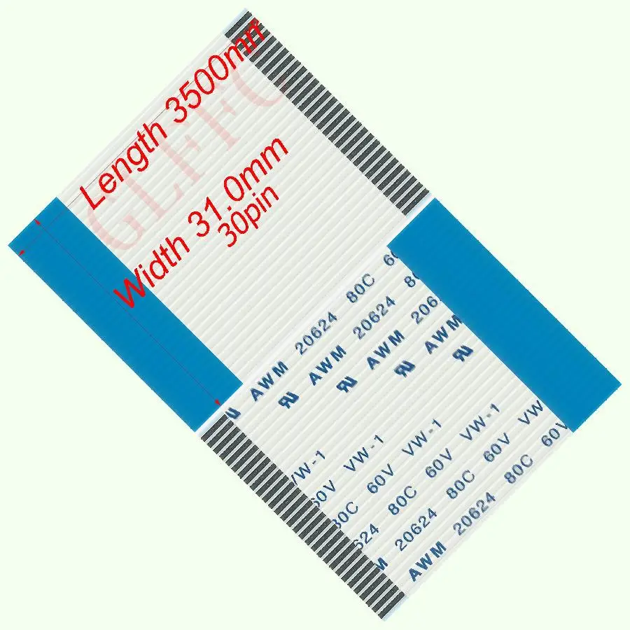30pin 1,0 шаг 1500 мм-3500 мм B-type Гибкий плоский кабель FFC awm 20624 ROHS для ttl lcd DVD Компьютера - Цвет: 3500