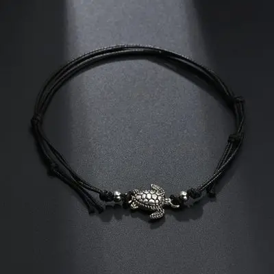 Bohemian vintage handmade ankle bracelet anklet personality alloy turtle beach hand rope woman accessories - Окраска металла: 3