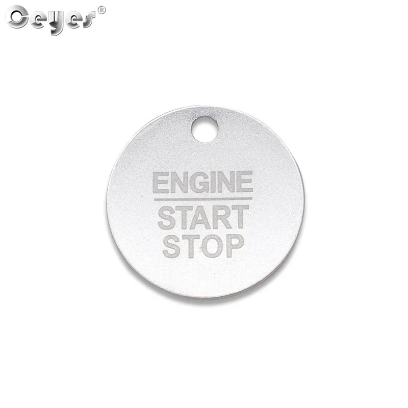 Silver Button Cover Ceyes автомобильные наклейки для Ford F150 Focus для Fiesta Ecosport aurus Авто Кнопка запуска и остановки двигателя Чехлы для колец чехол Аксессуары Стайлинг - Название цвета: Silver Button Cover
