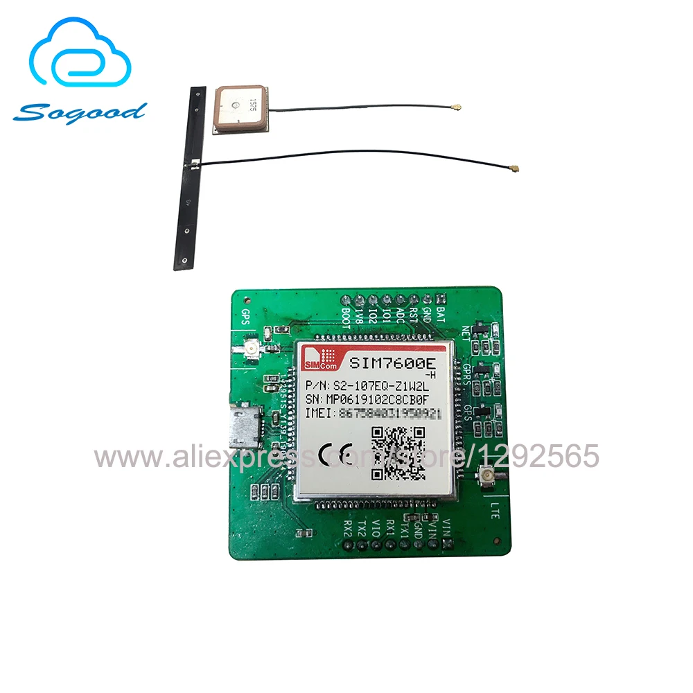 

SIMCOM SIM7600E-H SIM7600E breakout board with 4G PCB+GPS antenna CAT 4 LTE module SIM7600E-H for EMEA/Korea/Thaila LTE mini kit