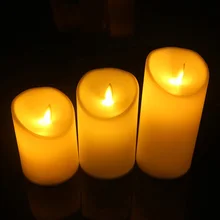 3x комплект Батарея приведенный в действие Свеча светильник беспламенного светодиодные лампы свадебные для рождественской вечеринки декор