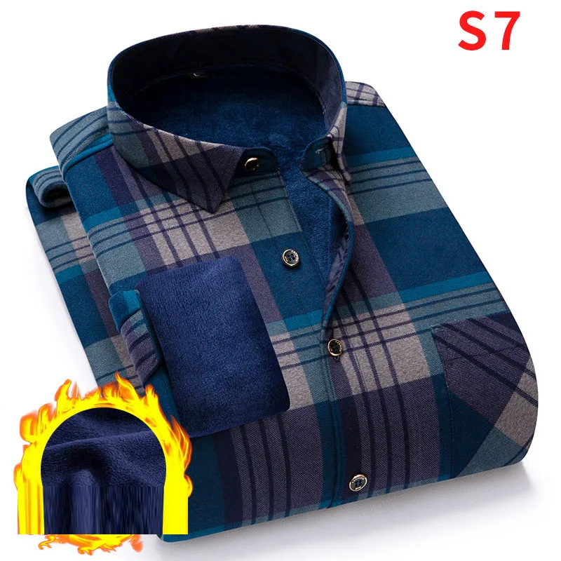 Новые зимние Для мужчин плюс теплые детские штаны на вельветовой подкладке в красно-синюю клетку Фланелевая Пижама для отдыха Модная рубашка NZC-130