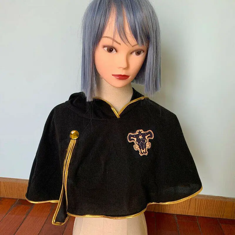 Black Clover Cloak Cape Asta Yuno Embroidery Emperor Logo Hooded Cosplay Costume | Тематическая одежда и униформа