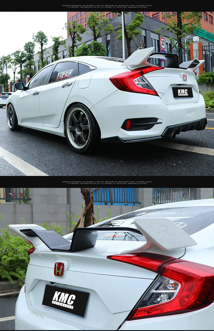 Подходит для Honda Civic 10 ABS удар бесплатно yofer стиль задний спойлер заднего крыла 16-18