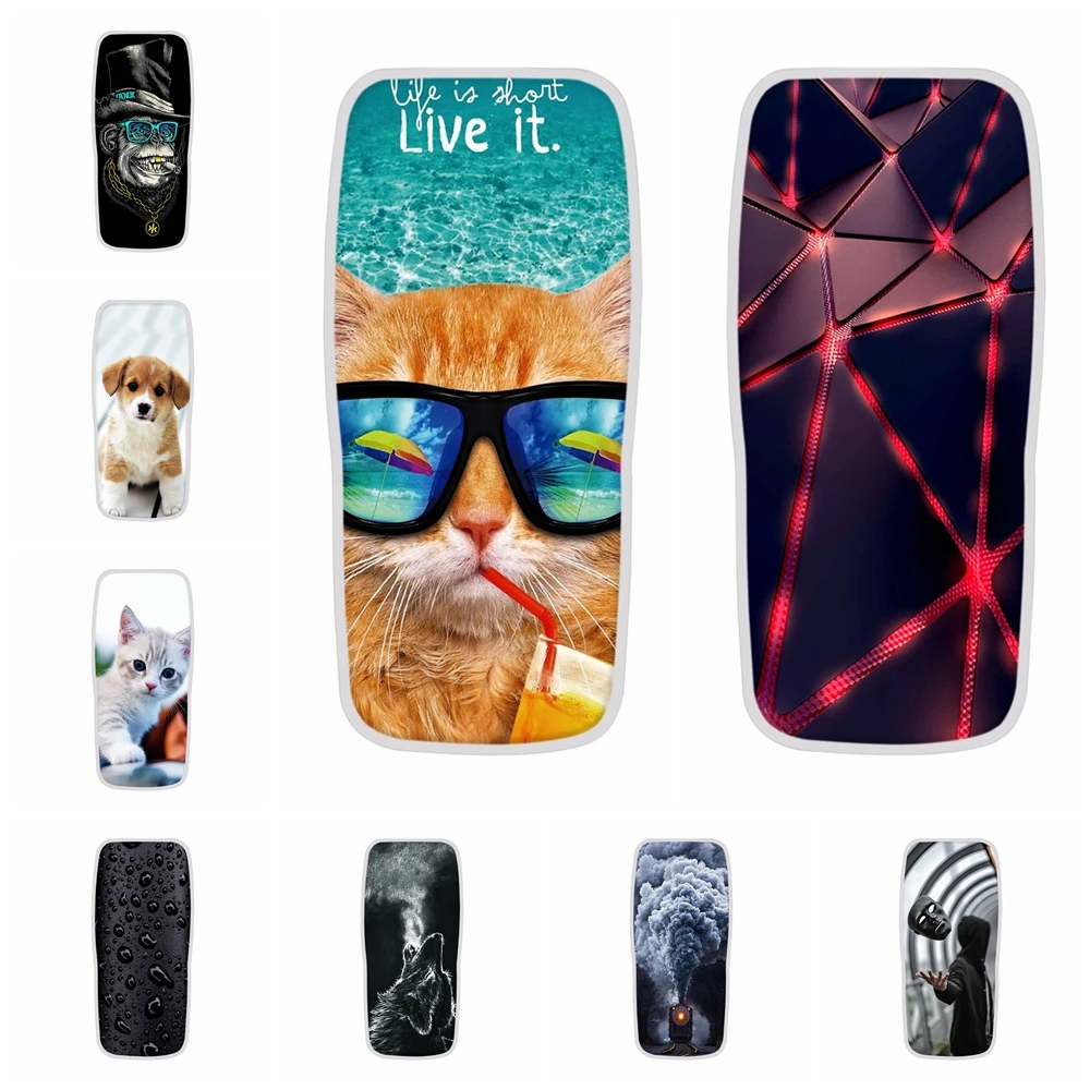 For Nokia 106 2018 Case Ultra-slim Soft TPU Silicone Cover Cute Cat Patterned Shell Funda | Мобильные телефоны и