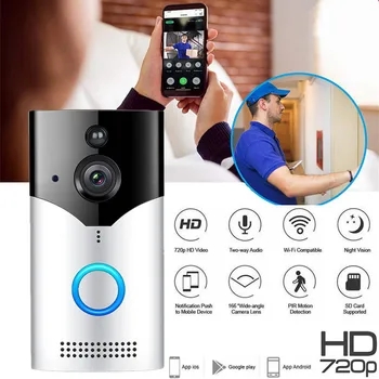 

Smart Video Wireless WiFi Door Bell IR Visual Camera Record Security System