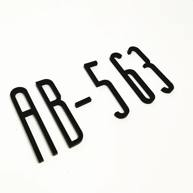 8cm ABS 3D Plastic House Number Letters Home Address Door Numbers Digital Outdoor Sign Plates Hotel Sticker Label 0-9 Black