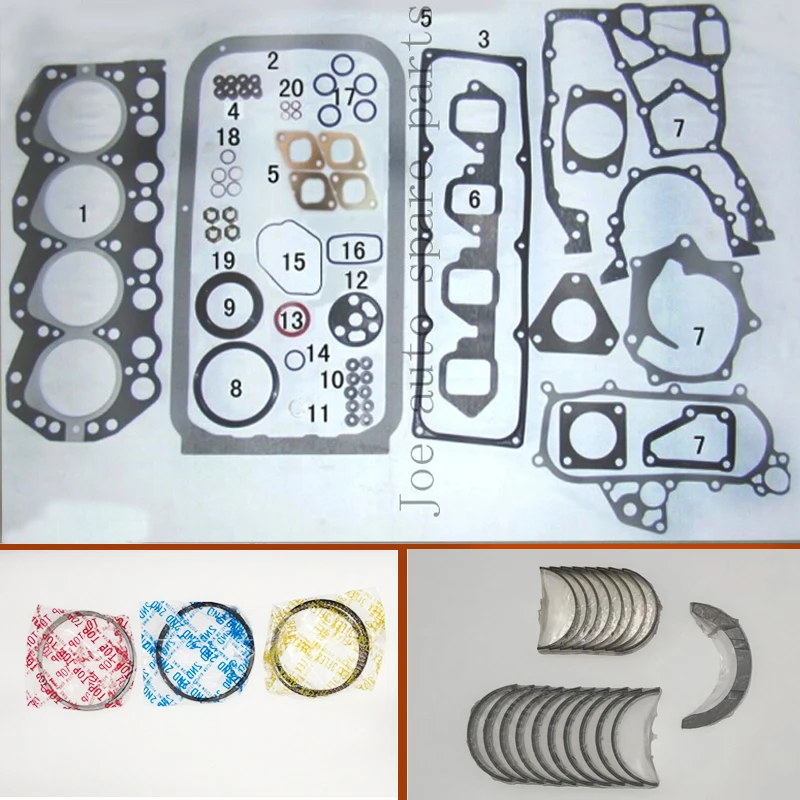 TD23 Full gasket set kit crankshaft connecting rod bearing piston ring for Nissan Navara D21 Homy Caravan series E24/Atlas 2.3L |