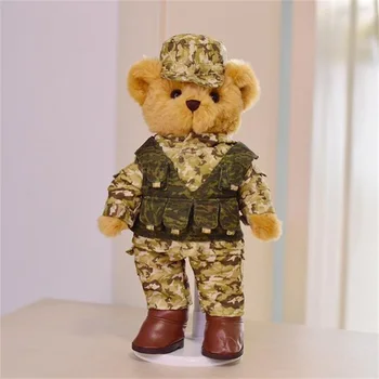 

High quality 30cm military teddy bear plush toy stuffed animals Collection gift Christmas birthday gift