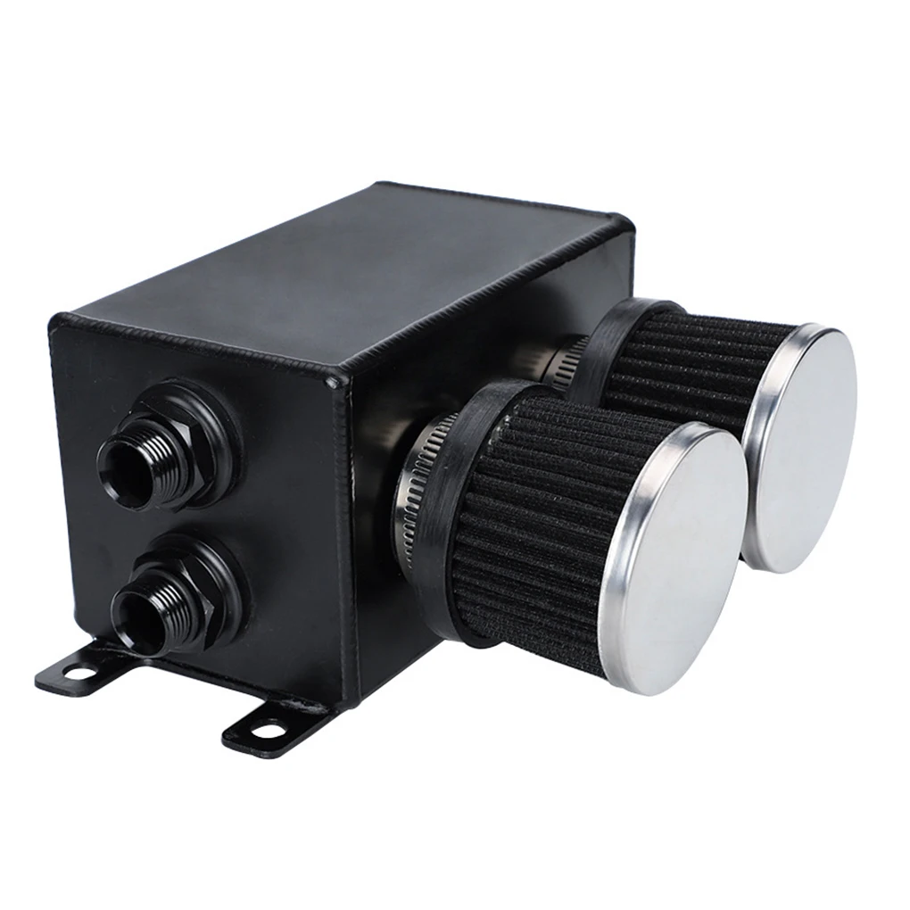1.2L Car Oil Catch Tank Can Reservoir Twin Ports Air Filter Car Modification Auto Accessories