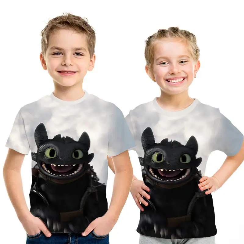 

Parent-child T-shirt how to train your dragon 3 children's T-shirt summer sportswear casual wear boys and girls hip-hop T-shirt