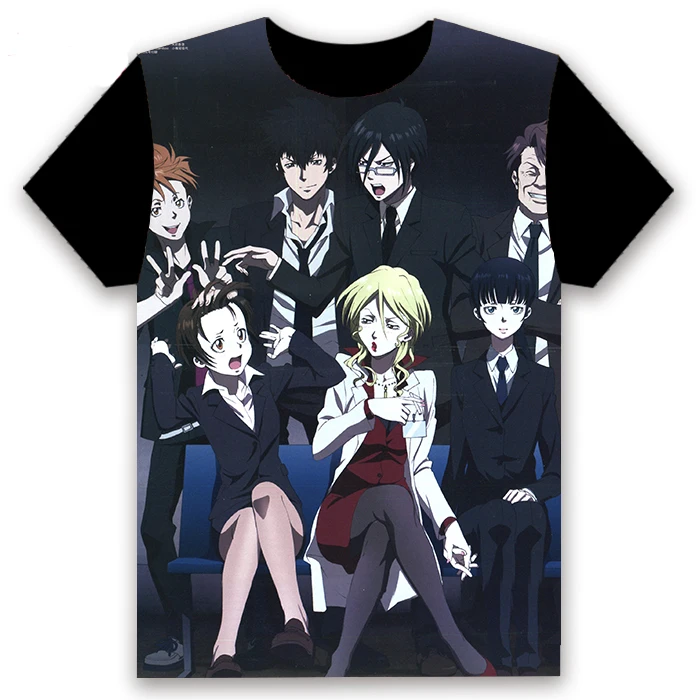 Модная футболка аниме Psycho-Pass Kougami Shin'ya Tsunemori, топы с короткими рукавами для косплея, повседневная черная футболка унисекс, летняя забавная футболка - Цвет: 20