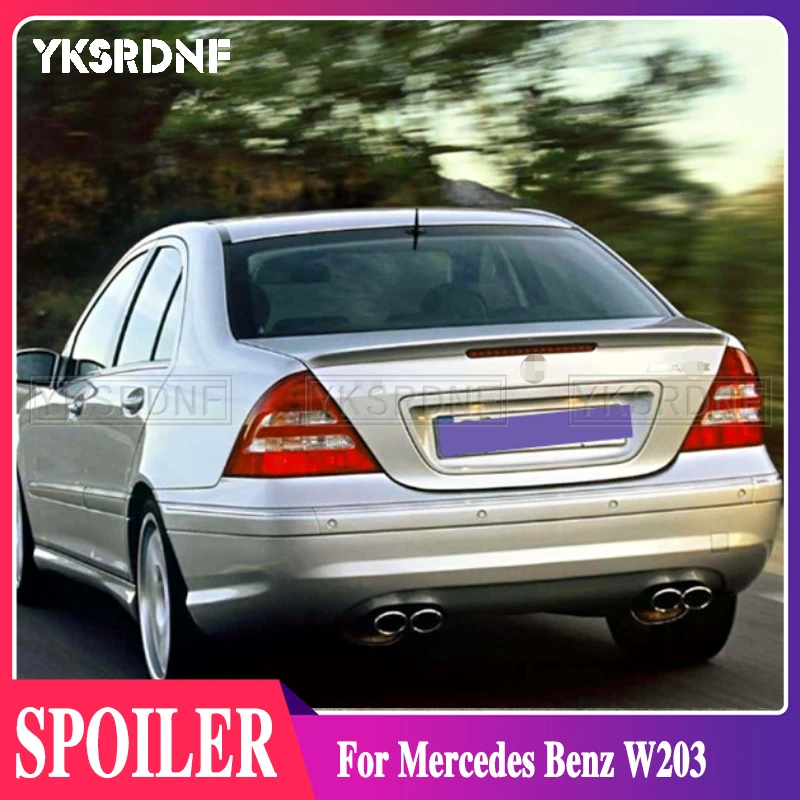 Carbon Fiber CF 0107 Benz CClass W203 4D Rear Trunk Spoiler Wing Deck