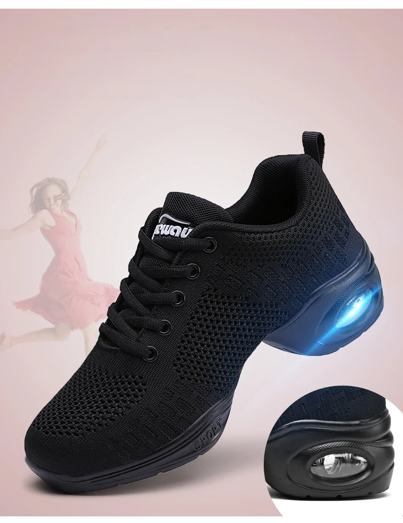 WWKK спортивная обувь для фитнеса с мягкой подошвой, дышащая танцевальная обувь, кроссовки для женщин, тренировочная обувь, тонкая Современная Танцевальная джазовая обувь