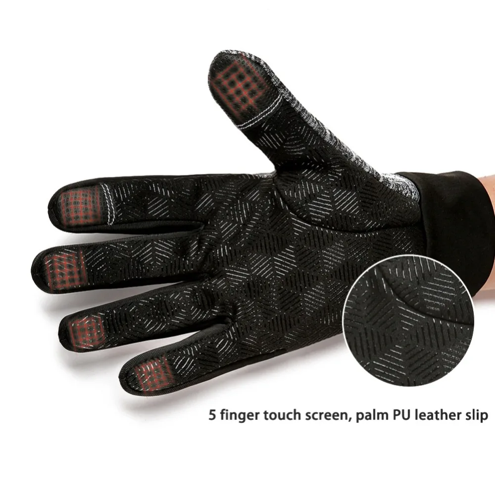 Men Women Winter Touch Screen Gloves Windproof Outdoor Sport Motorcycle Gloves Warm Fleece Anti-slip Full Finger Glove