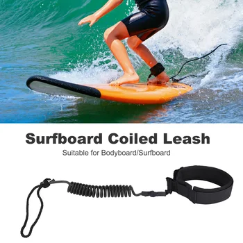 

5mm Surfing Leash Stand Up Paddle Rope Surfing Board Coiled Ankle Spring Leg Foot Rope for Surfboard