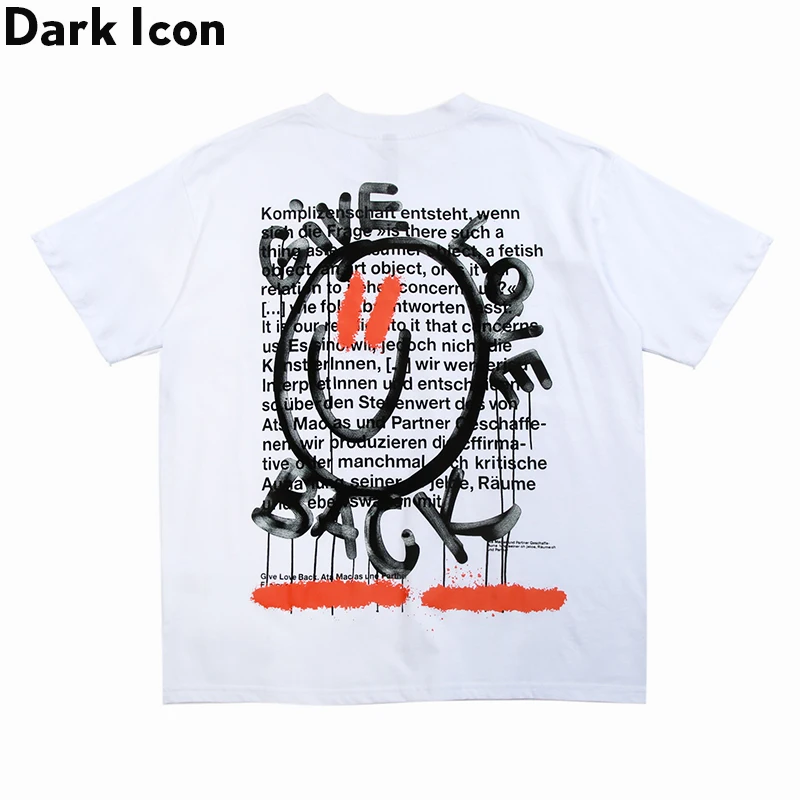 Футболка с принтом в стиле хип-хоп Dark Icon мужская и женская хлопковая футболка на