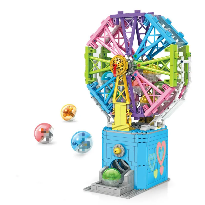 

1208pcs Ferris wheel building block model compatible with girl's birthday Christmas New Year gift toys for children
