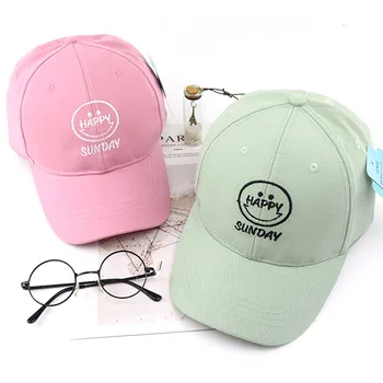 

New Baby Boy girl hat Fashion travel wild leisure baseball cap curved eaves children hat letters happy round label Korean caps
