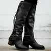 Winter Fashion Women British Style Lace Up Long Tube Boot Men Knight Medieval Retro Carnival Cosplay Gothic Leather Shoes ► Photo 3/6