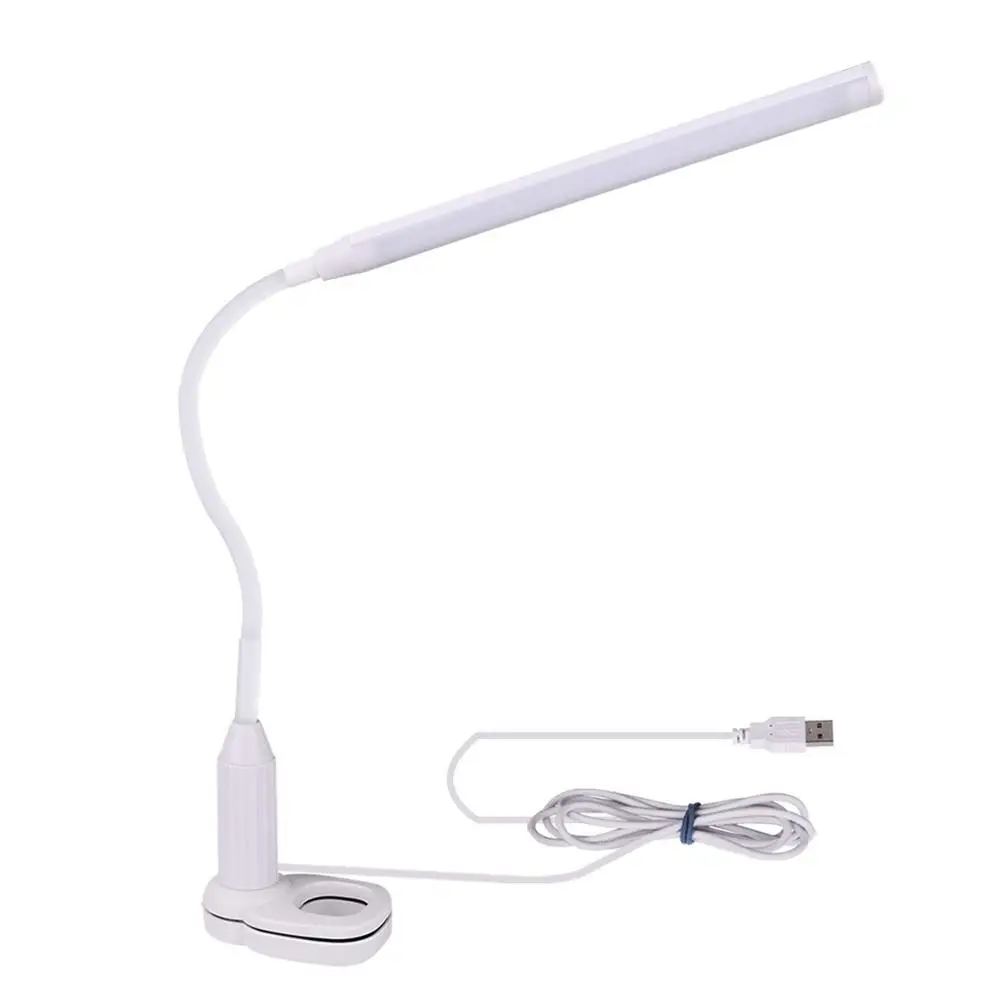 5W USB Eye Protect Clamp Clip Light Led Table Lamp Clip Desk lamp Modern Study Lamp Dimmable Bendable Touch Sensor Control Light - Цвет корпуса: white