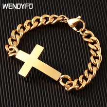 Новое поступление крест браслеты для мужчин и женщин Золотой Серебряный цвет браслет из нержавеющей стали браслет христианский крест украшение крест подарок