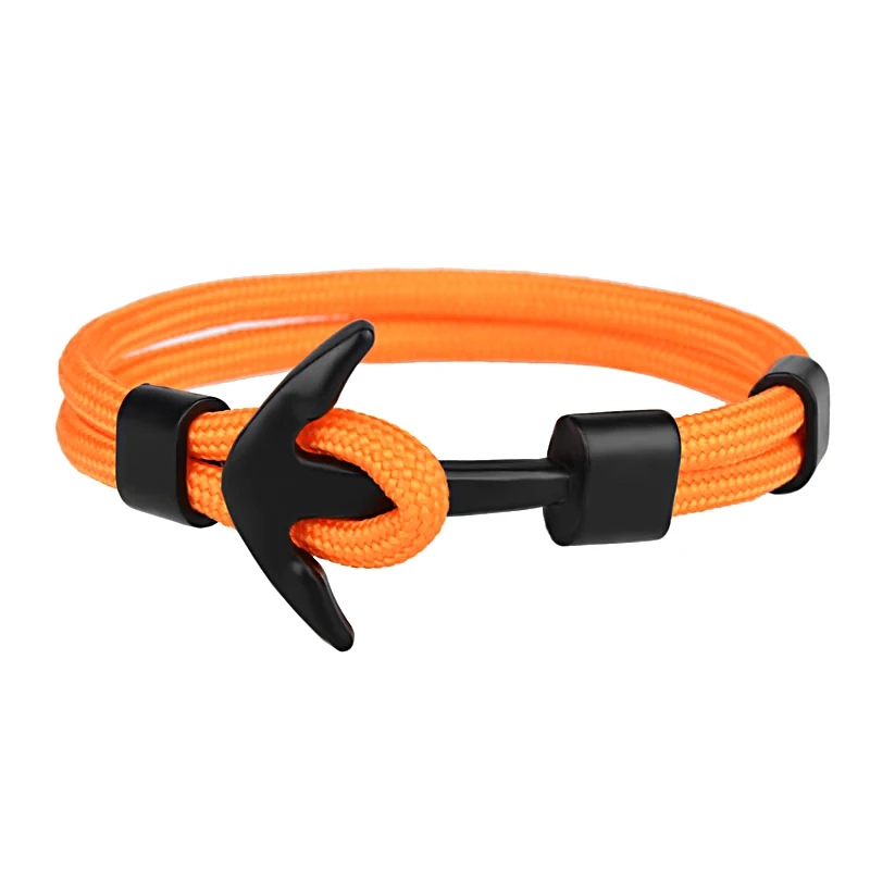 Модный веревочный браслет для выживания многослойный Шарм с якорем мужчин и