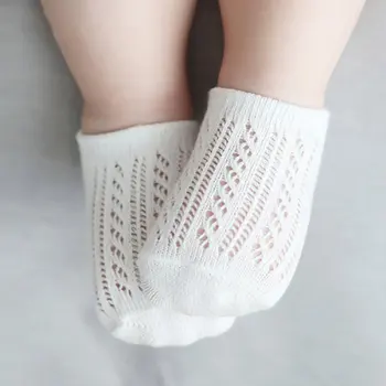 

YCute Candy Color Baby Sock Girls Boys Anti-slip Socks Solid Color Hollow Out Summer Unisex Soft Cotton Ankle Socks